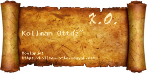 Kollman Ottó névjegykártya